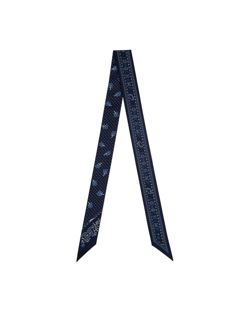 Longchamp Blue Scarf Bandana Print