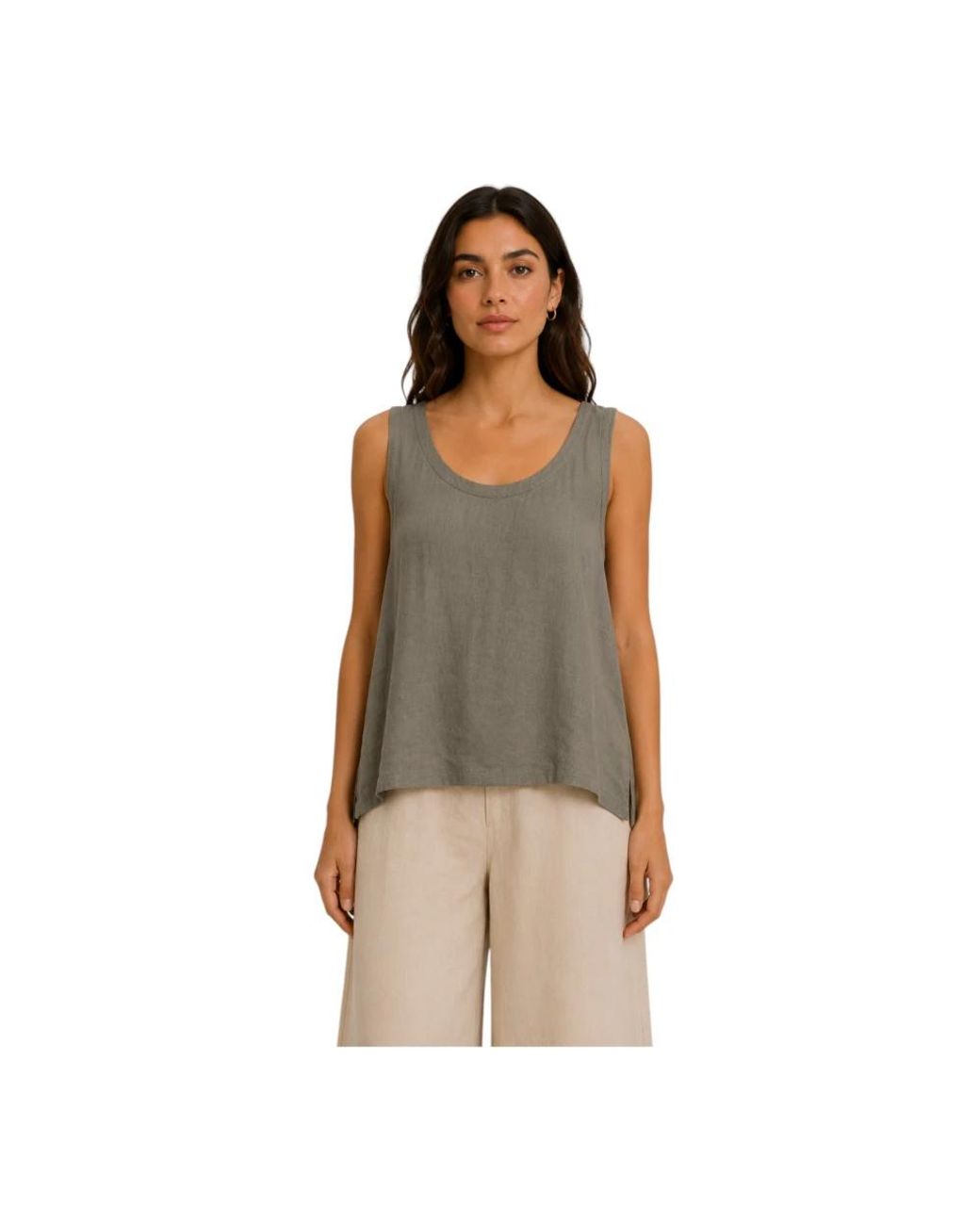 Momoní Green Sleeveless Tops