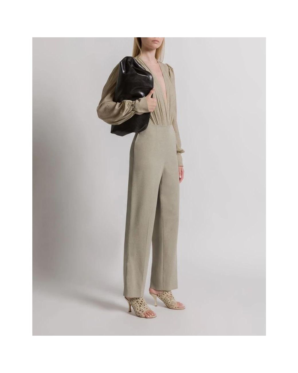 Alberta Ferretti Gray Wide Trousers
