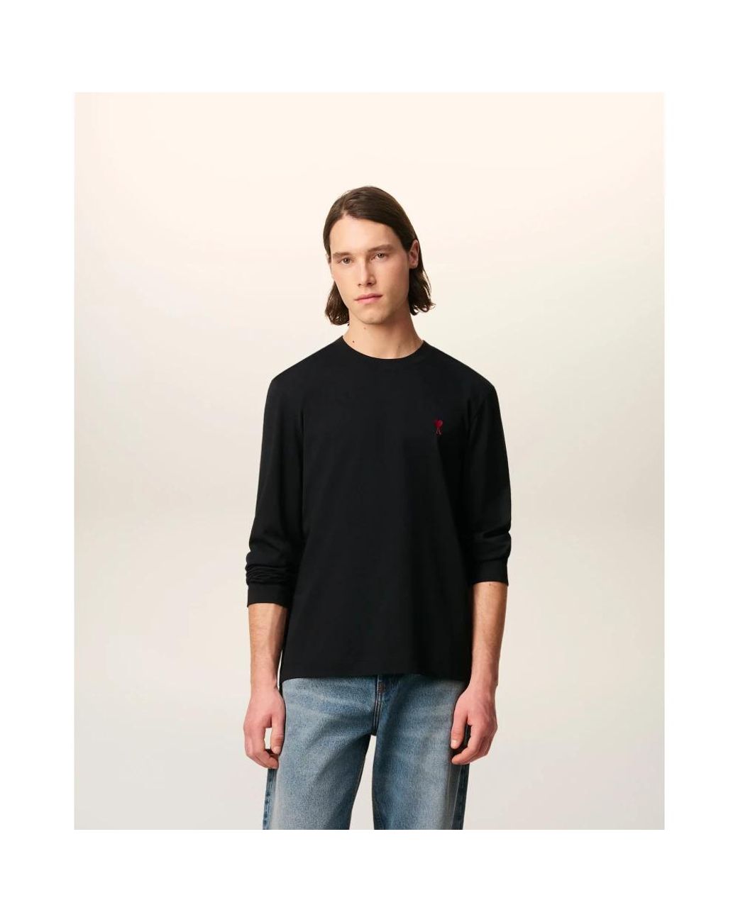 AMI Black Long Sleeve Tops for men