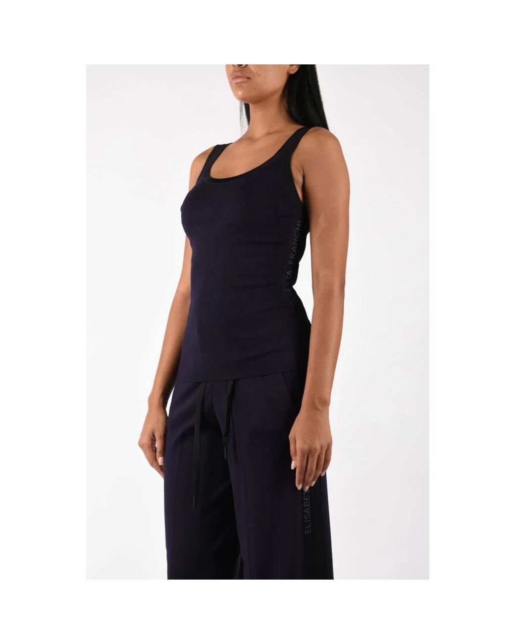 Elisabetta Franchi Black Sleeveless Tops