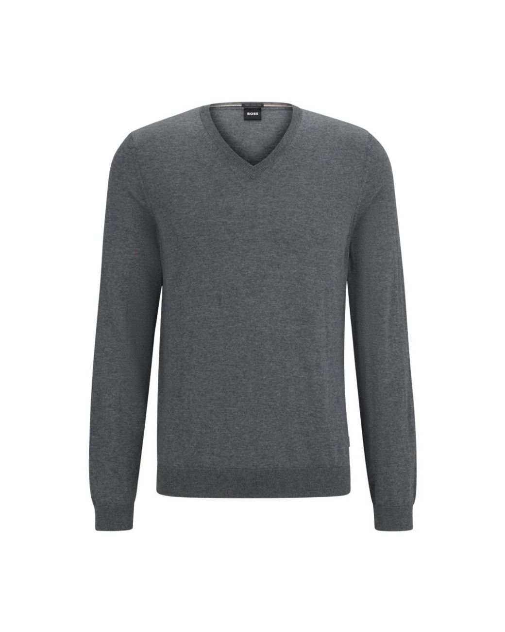 Boss Gray V-Neck Knitwear for men
