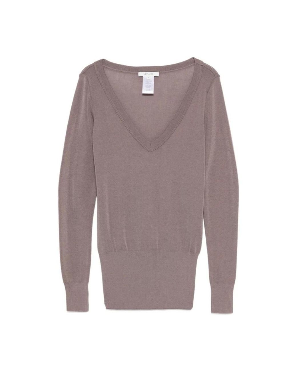 Lemaire Purple V-Neck Knitwear