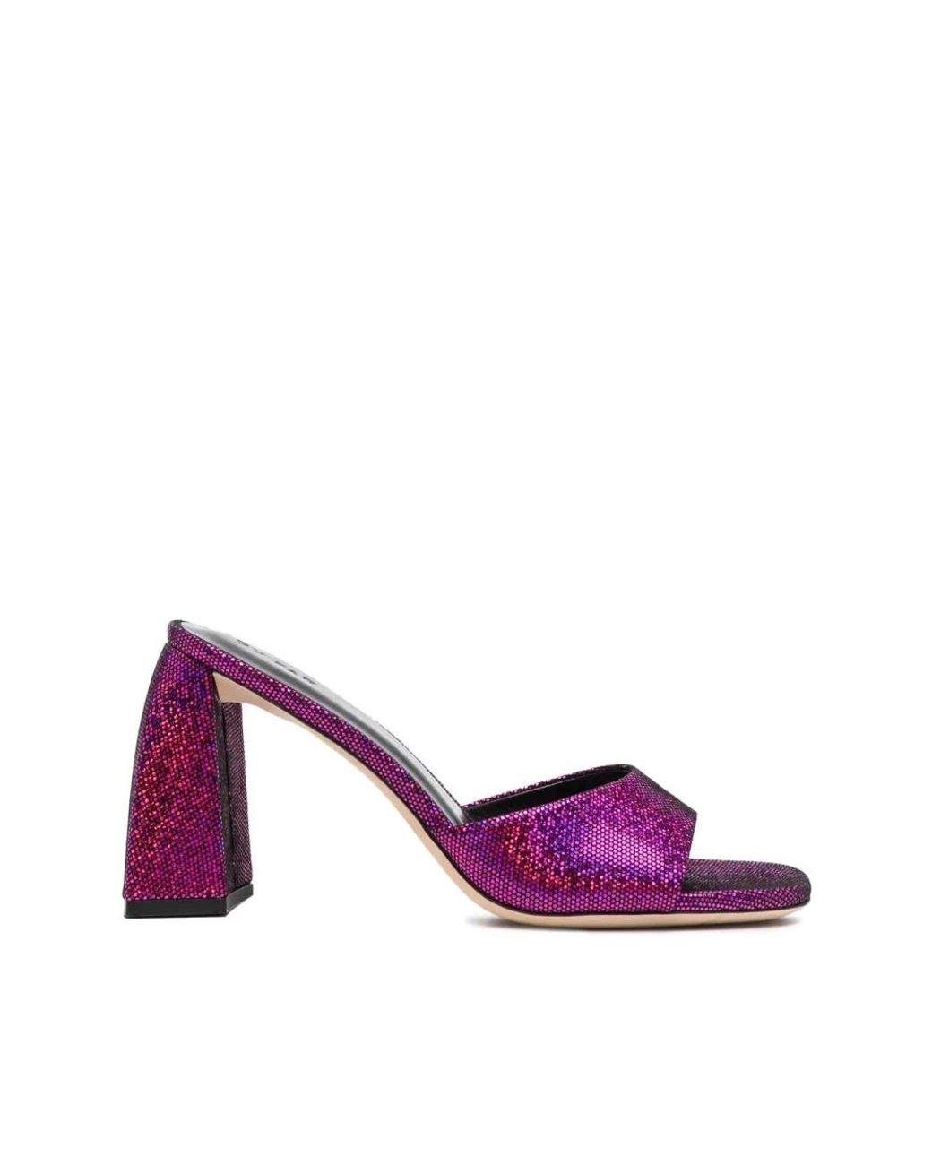 By Far Purple Heeled Mules