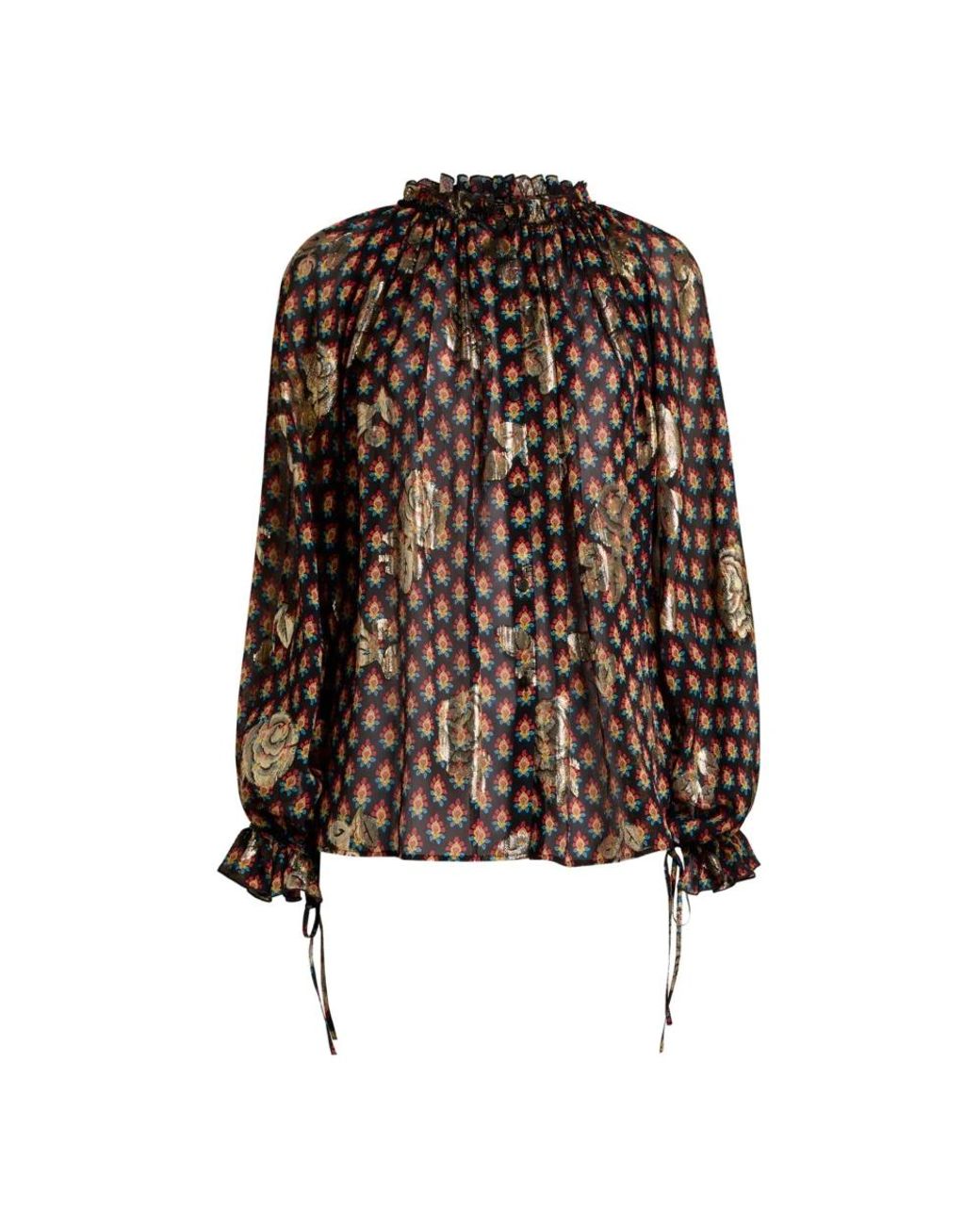 Etro Brown Shirt With Ruffles And Laces
