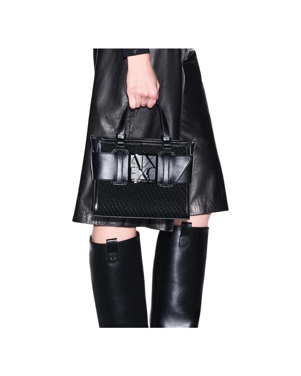 ARMANI EXCHANGE Black Shopping Bags