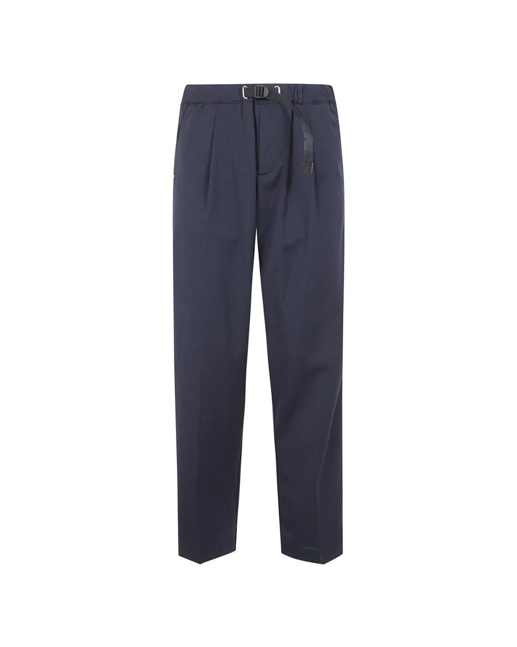 White Sand Blue Straight Trousers for men