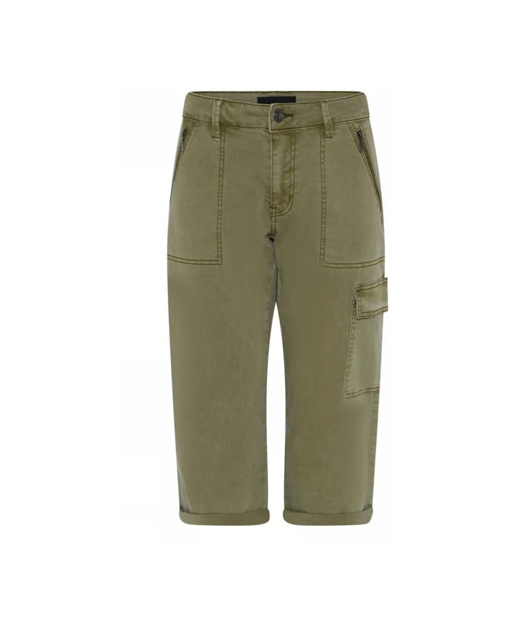Cro Korte Broeken ,Groen ,Cargo Pocket Capri Shorts Groen in het Green