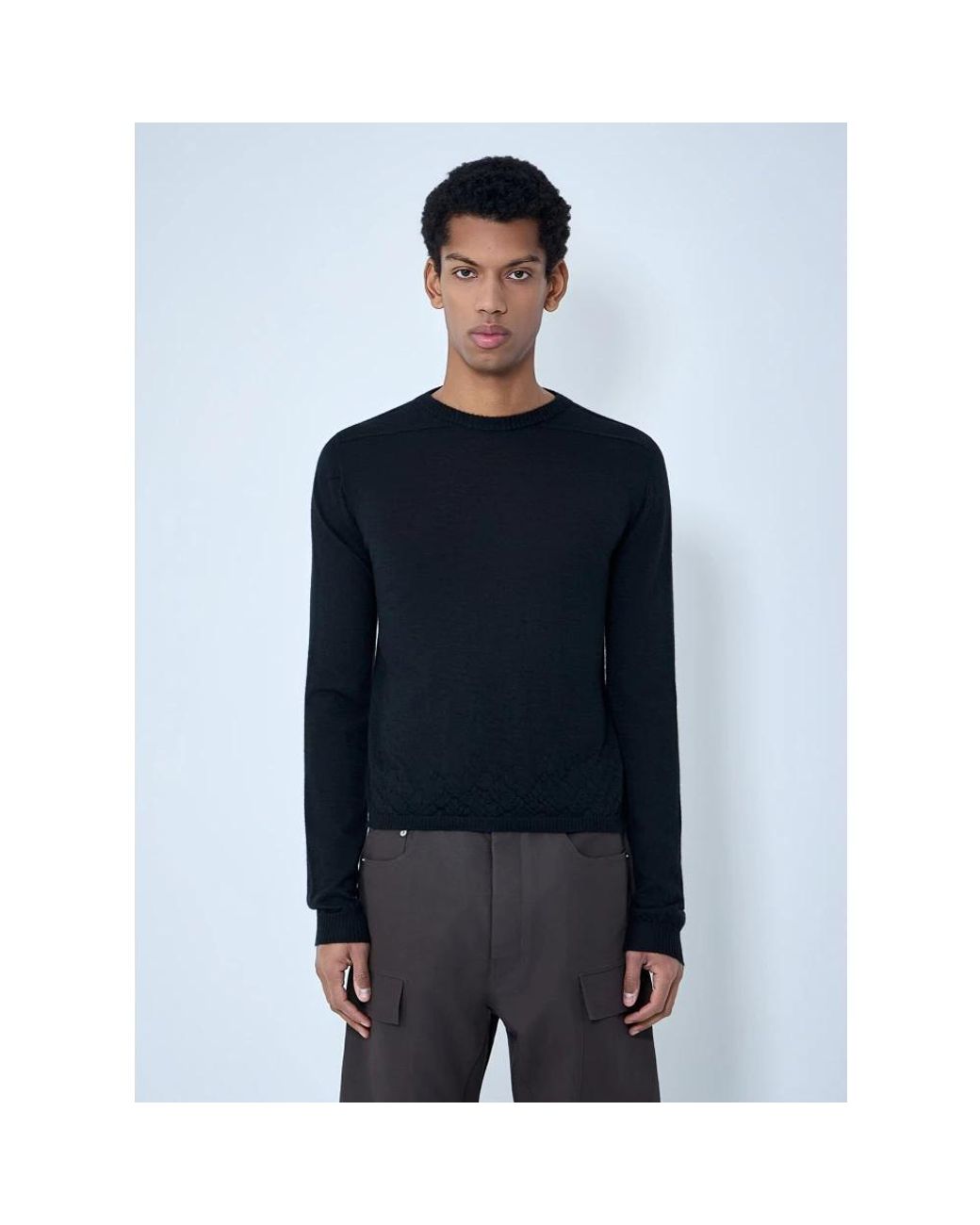 Round-Neck Knitwear Rick Owens de hombre de color Blue