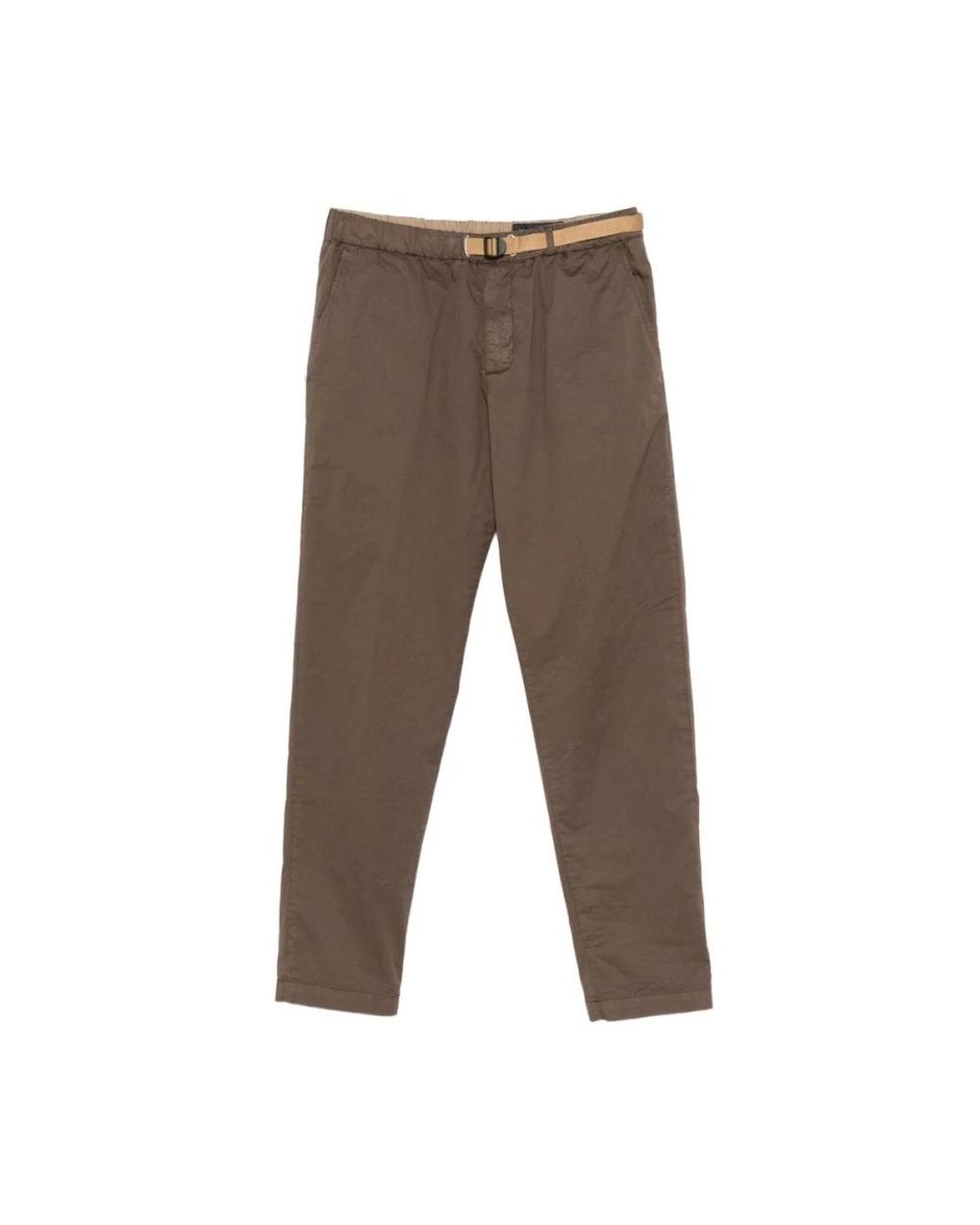 White Sand Brown Slim-Fit Trousers for men