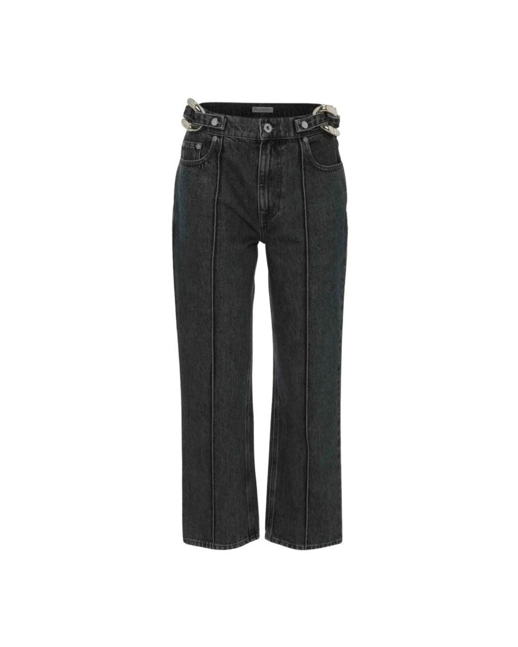 J.W. Anderson Black Chain Link Slim Fit Denim Jeans