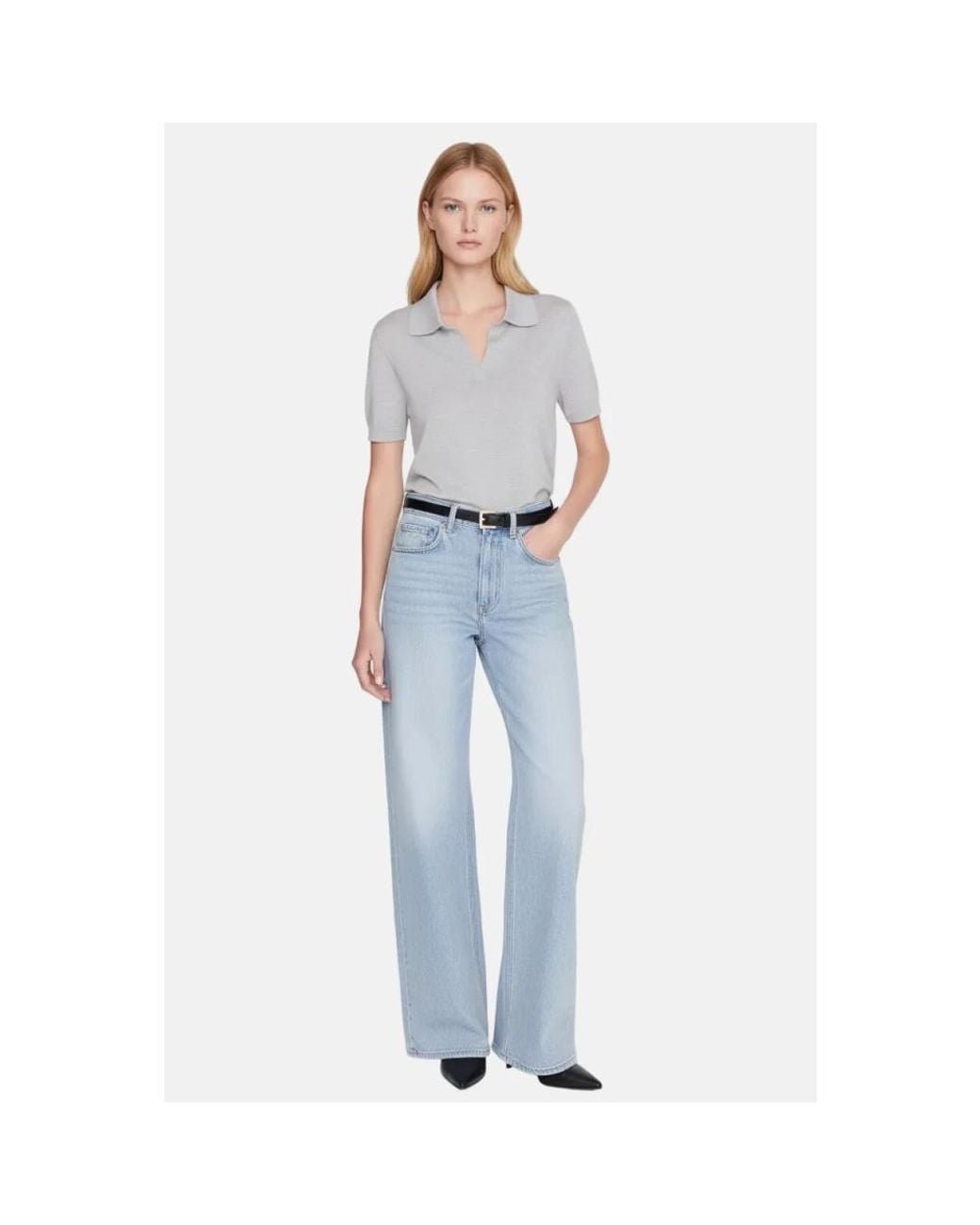 Anine Bing Gray Polo Shirts