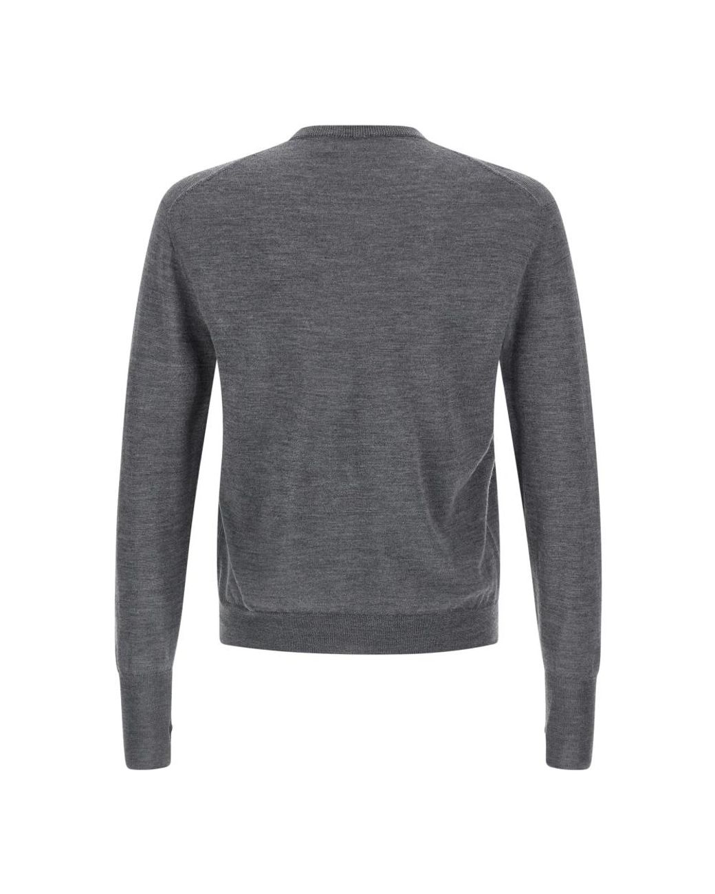 Ma'ry'ya Gray Round-Neck Knitwear for men