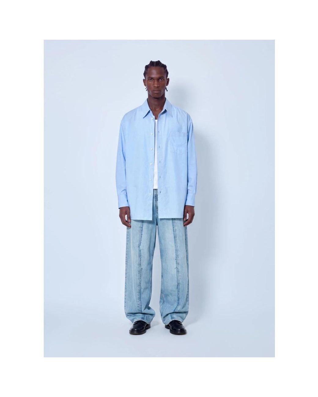 MM6 by Maison Margiela Blue Casual Shirts for men