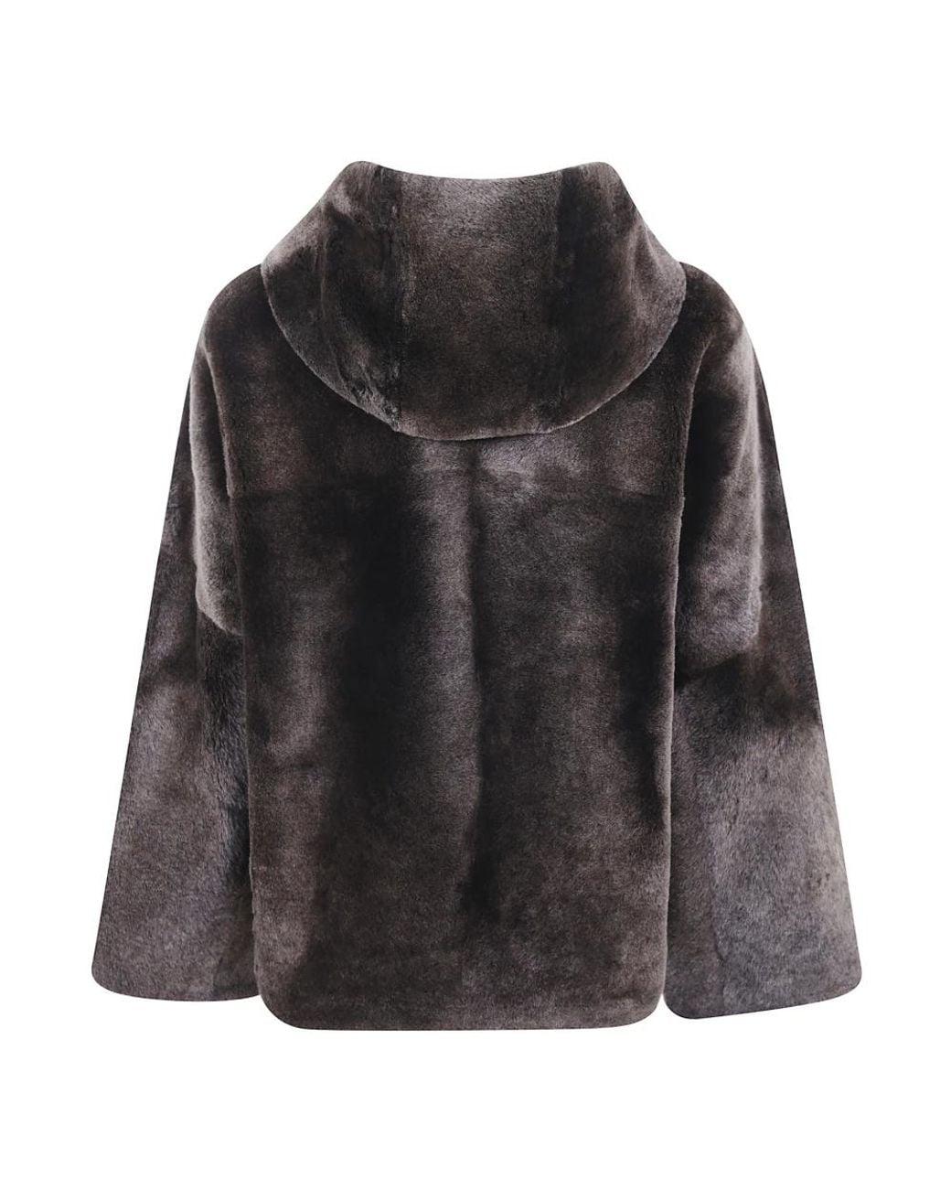 Yves Salomon Gray Faux Fur & Shearling Jackets
