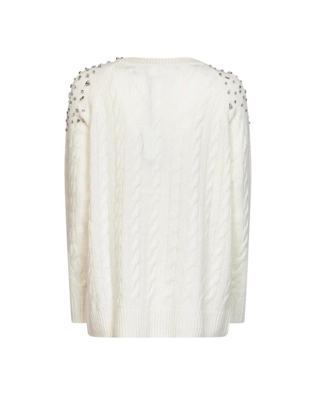 Ermanno Scervino White V-Neck Knitwear