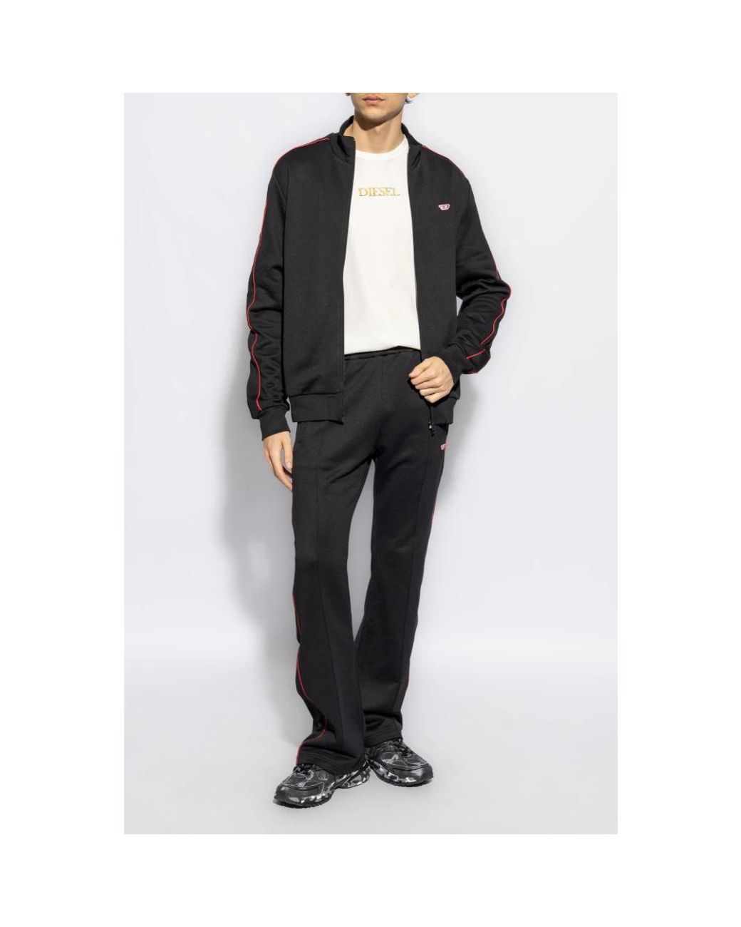 DIESEL Hoodies & Sweatvesten ,Zwart ,Katoen S-Lock-D Zip-Up Sweatshirt in het Black voor heren