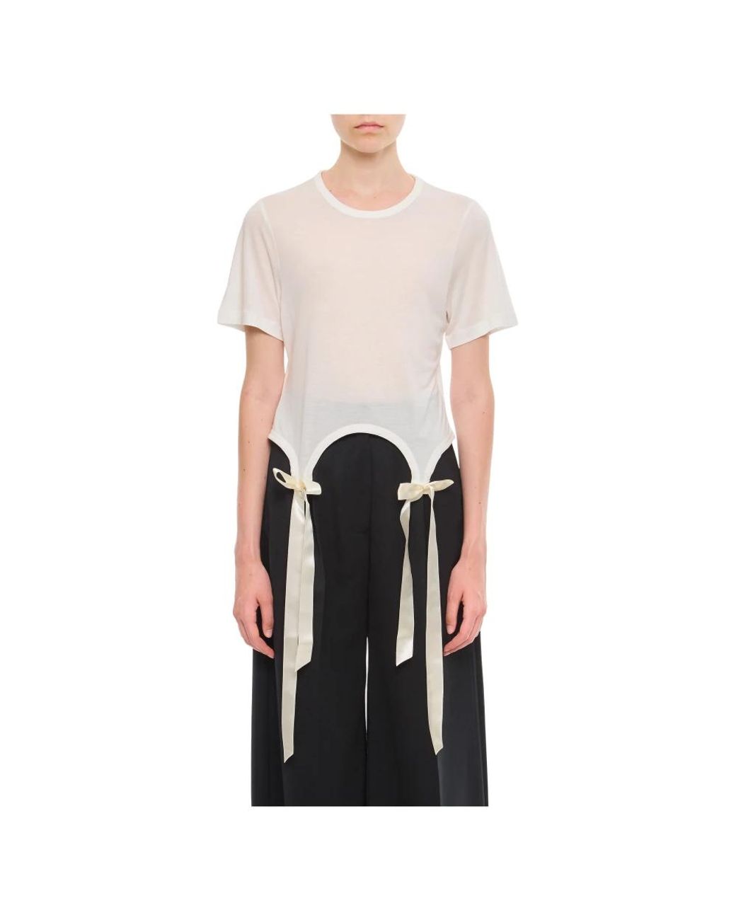 Simone Rocha Tops ,Wit ,T-Shirts in het Black