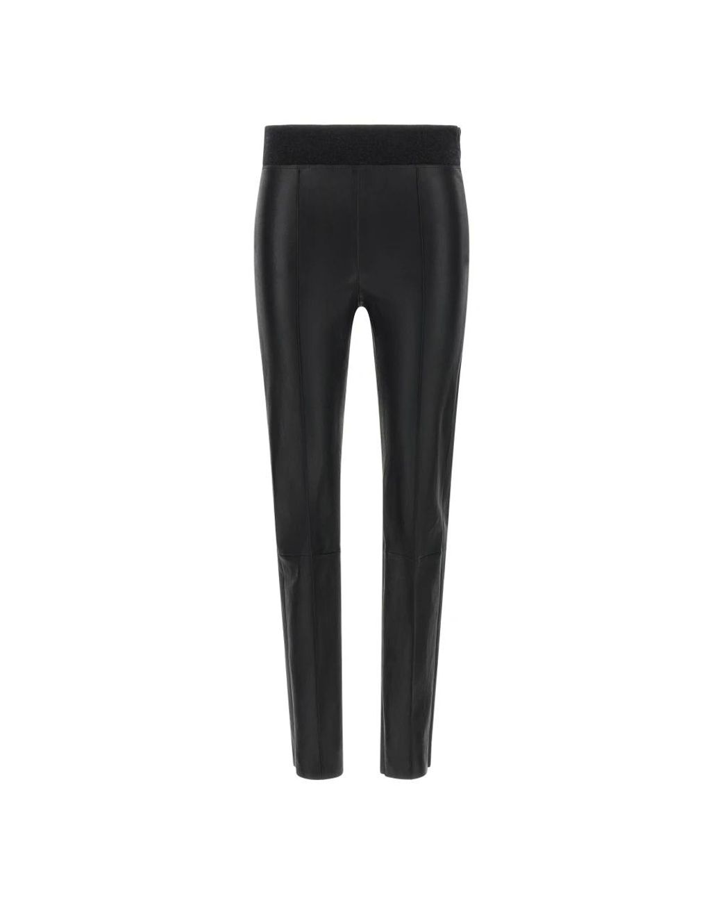 Brunello Cucinelli Black Leather Trousers