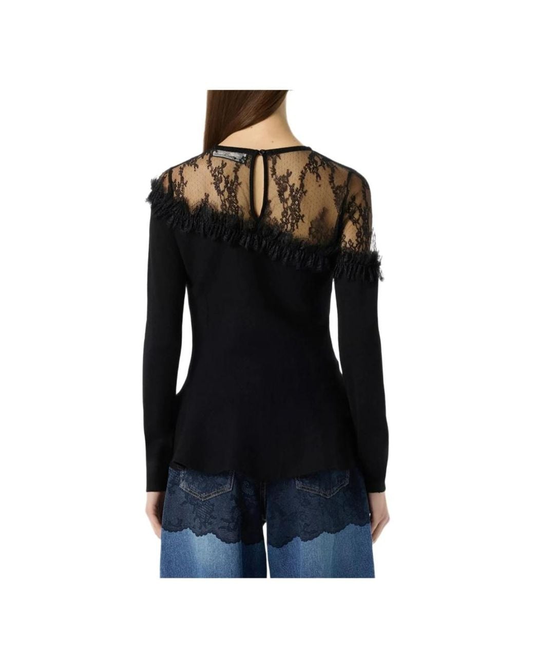 Blumarine Black Long Sleeve T-Shirts