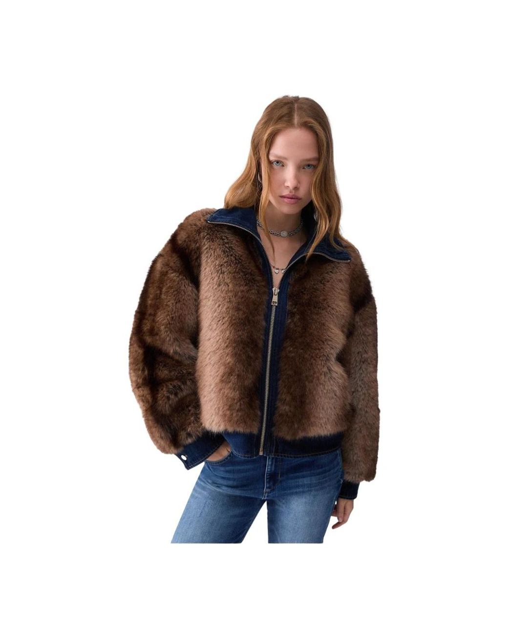 Liu Jo Brown Faux Fur & Shearling Jackets