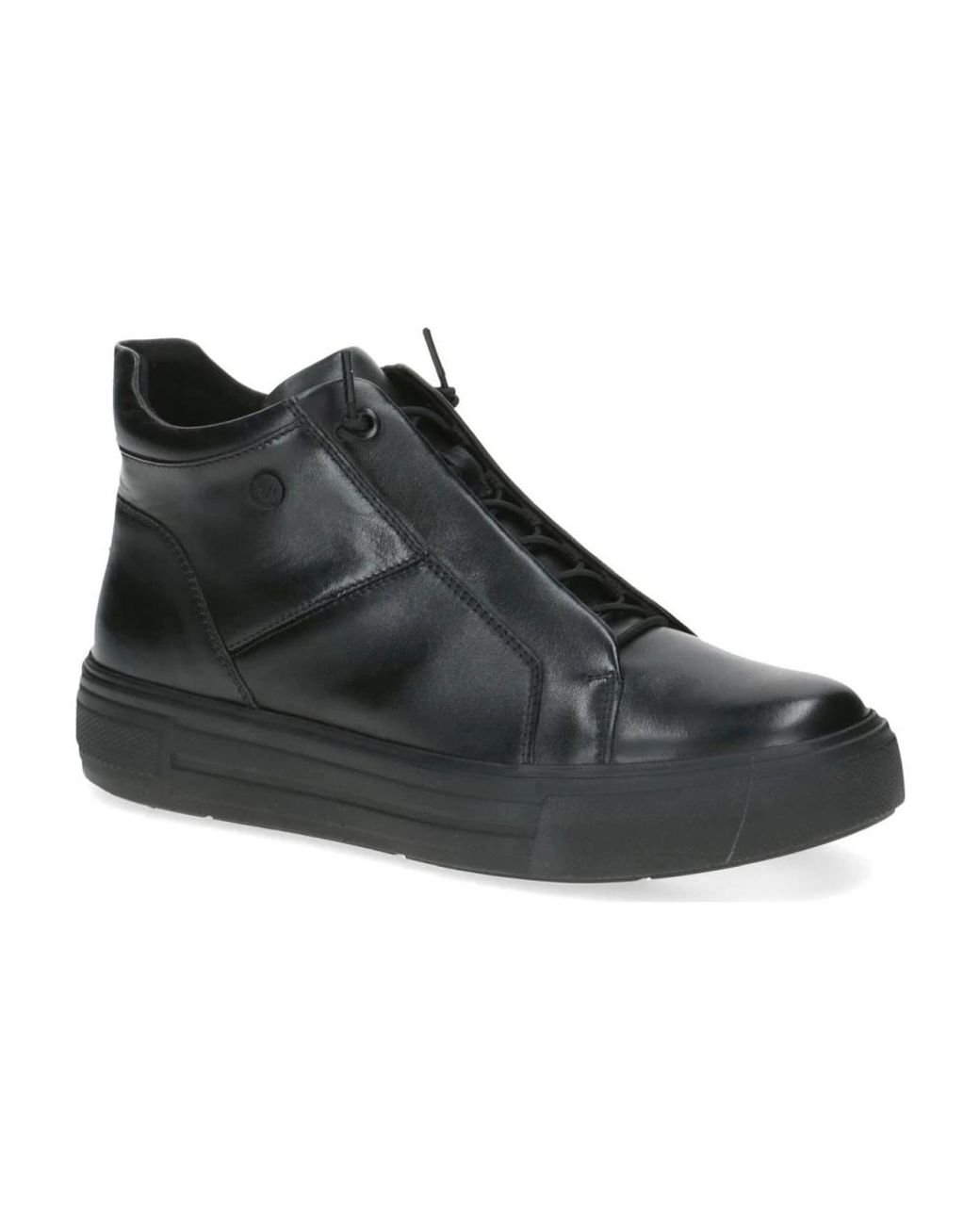 Caprice Black Lace-Up Boots