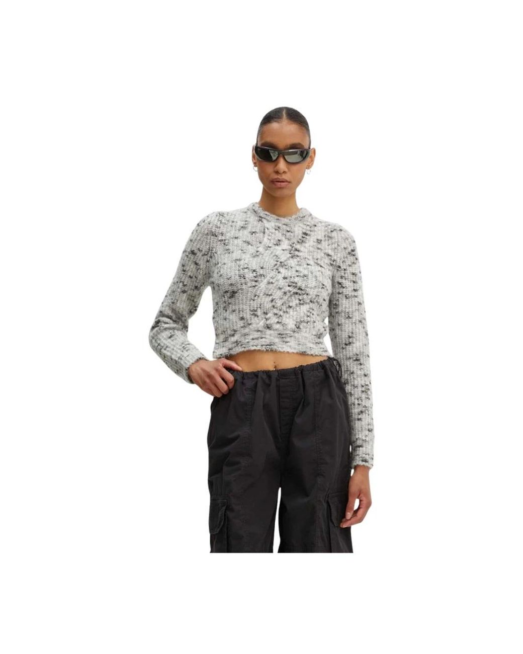 Moschino Wool-Blend Knit Sweater in het Gray