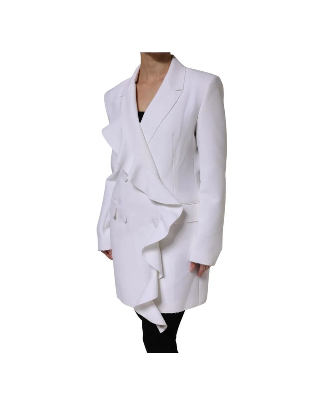 MSGM Jassen ,Wit ,Polyester Witte Gerimpelde Wikkeljas in het Gray