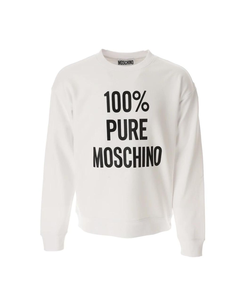 Moschino Hoodies & Sweatvesten ,Wit ,Pure Witte Sweatshirt Met Voorste Slogan in het White voor heren