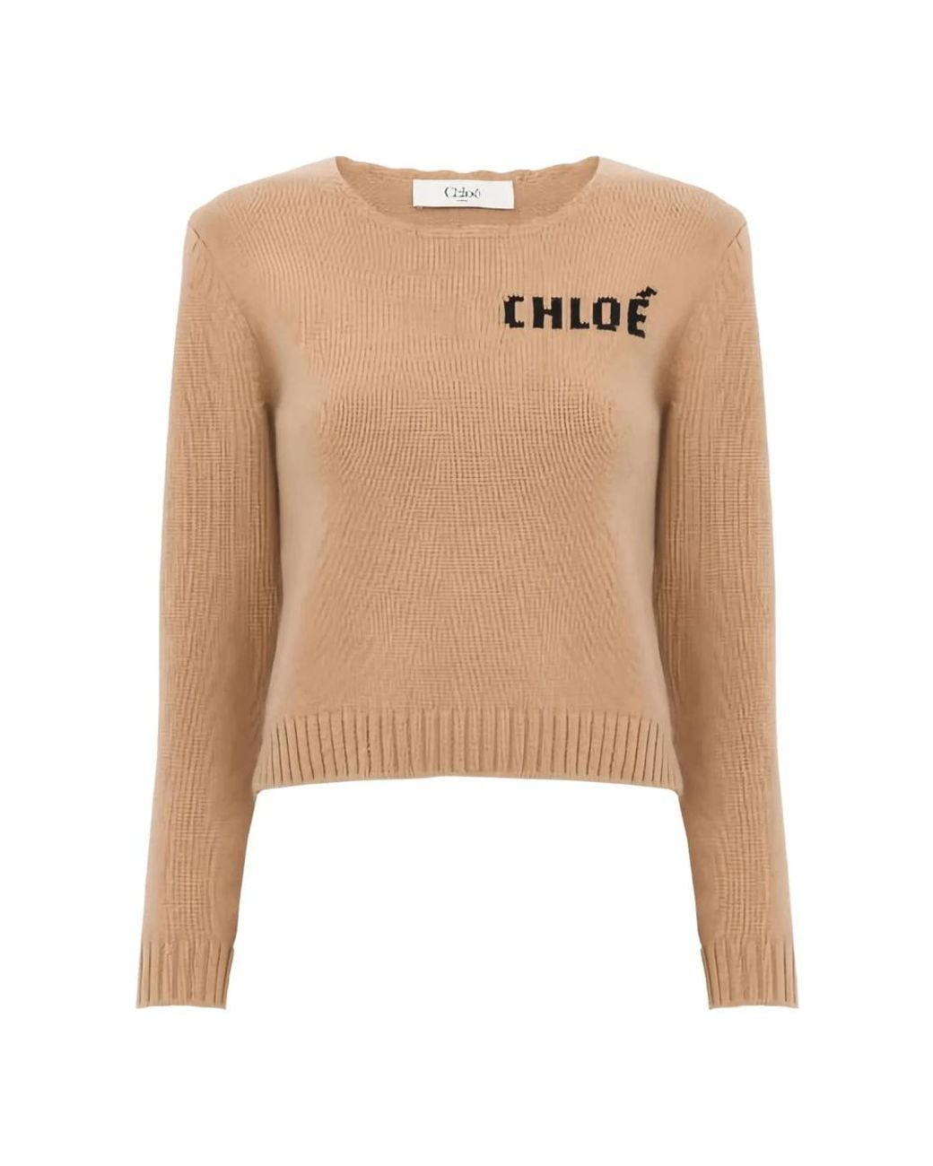 Chloé Natural Round-Neck Knitwear