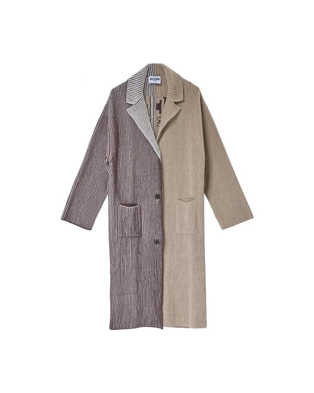 Moschino Jassen ,Bruin ,Wol Cardigan Lungo Logo in het Brown