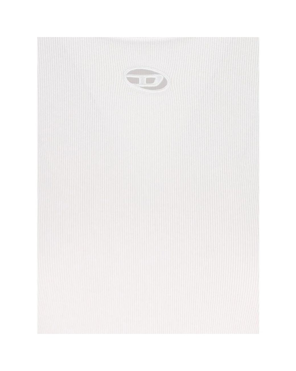 DIESEL White T-Shirt Ribbed Cotton