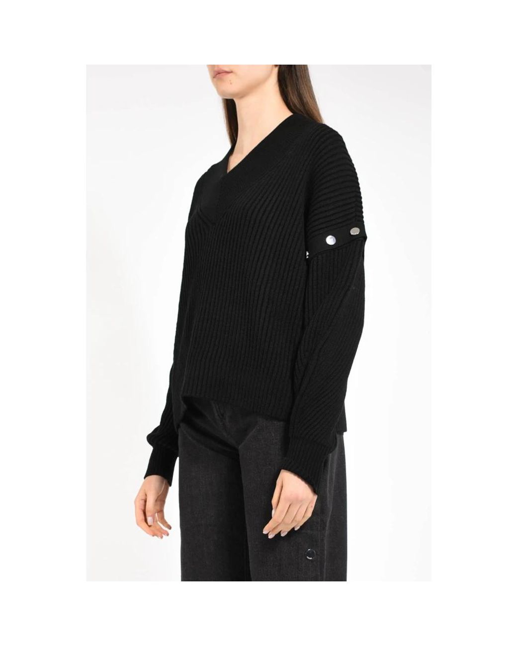 Sportmax Black V-Neck Knitwear