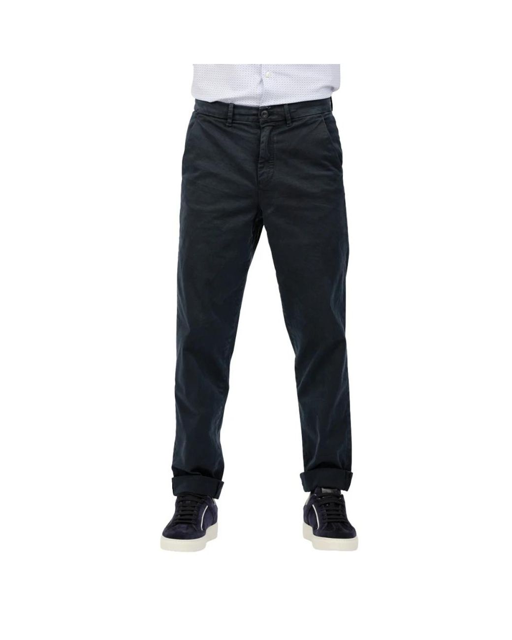 Mason's Black Straight Trousers for men
