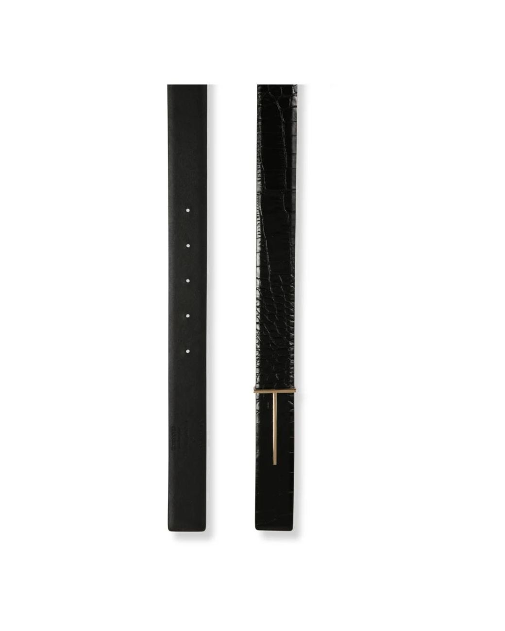 Tom Ford Accessoires ,Zwart ,Leer Slim T Riem in het Black