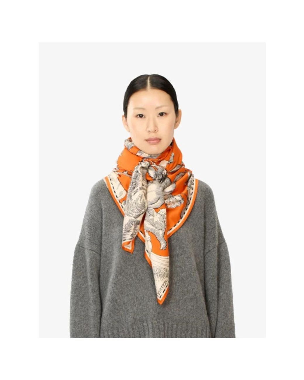 Inoui Edition Orange Silk Scarves