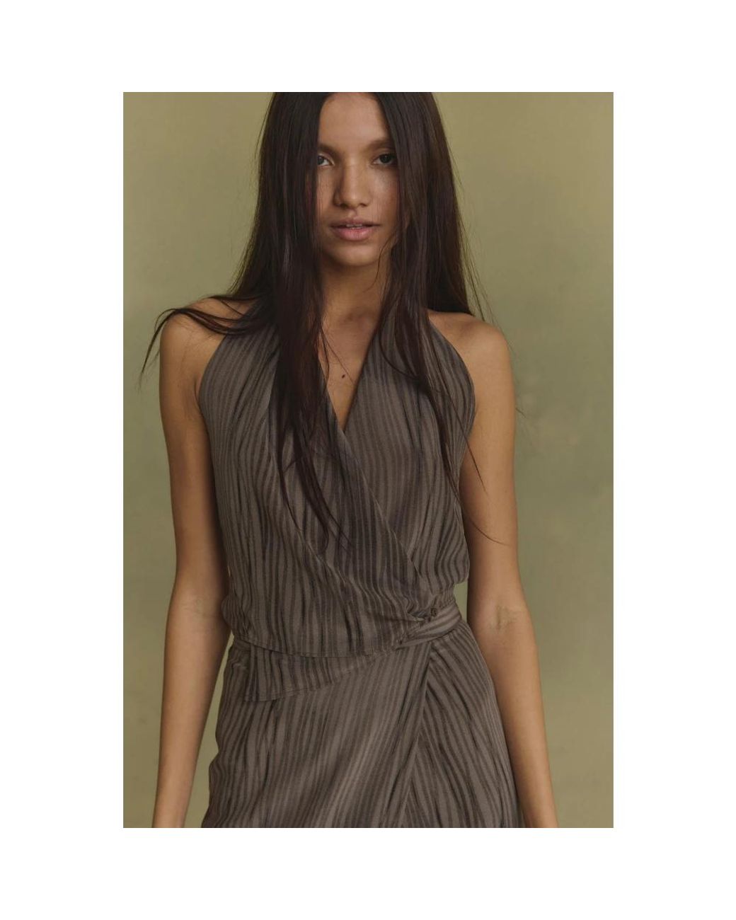 Cortana Brown Sleeveless Tops