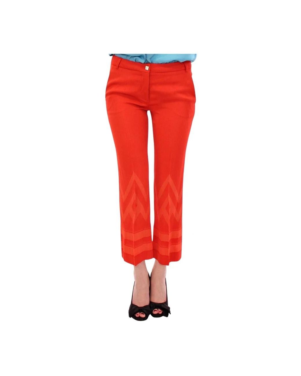 Versace Red Cropped Trousers