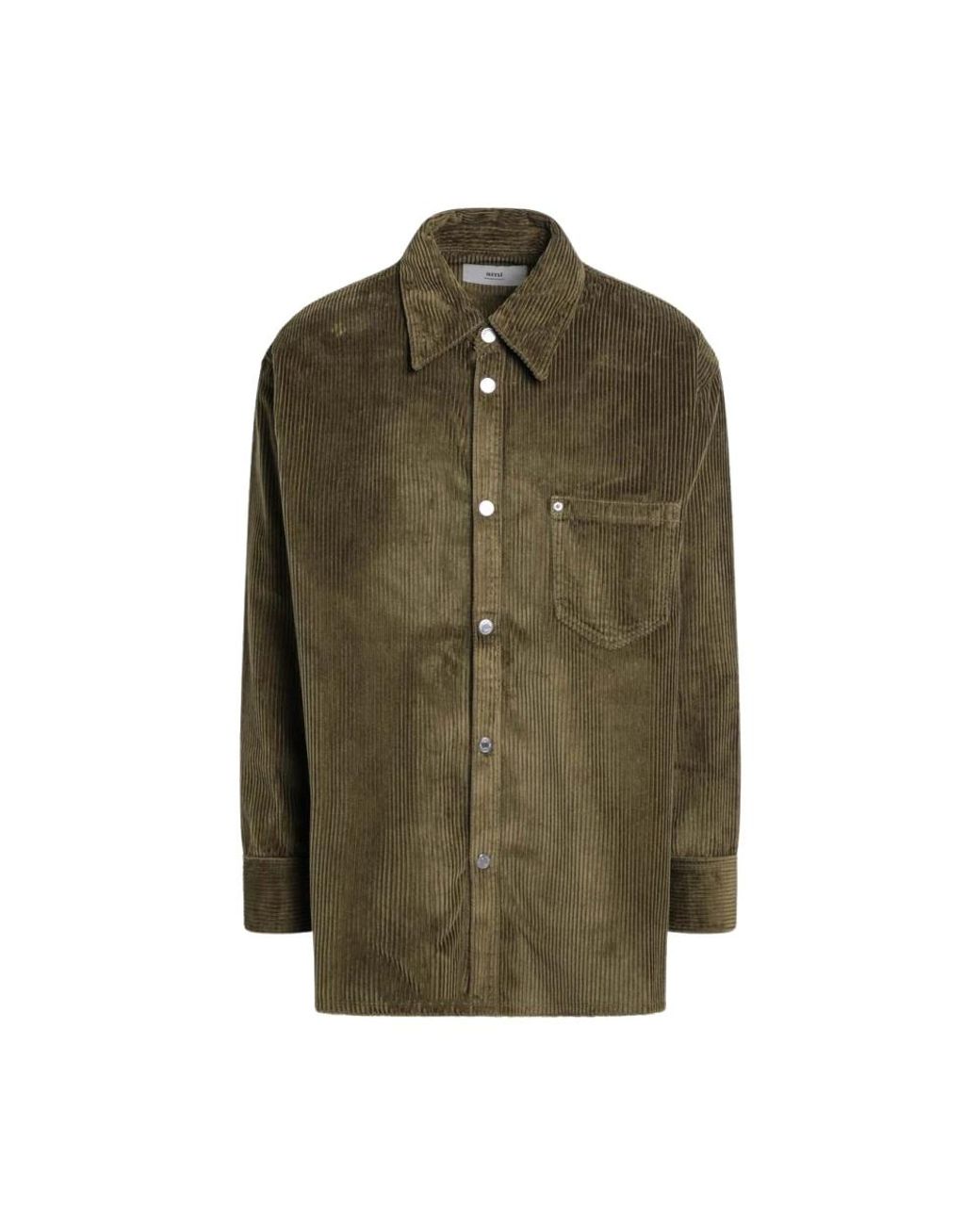 AMI Green Bronze Corduroy Shirt for men