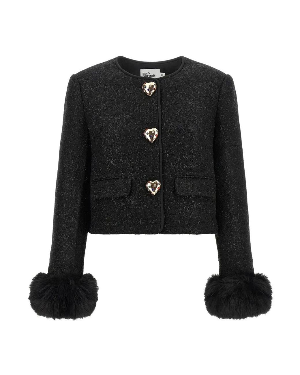 Self-Portrait Black Tweed Jackets