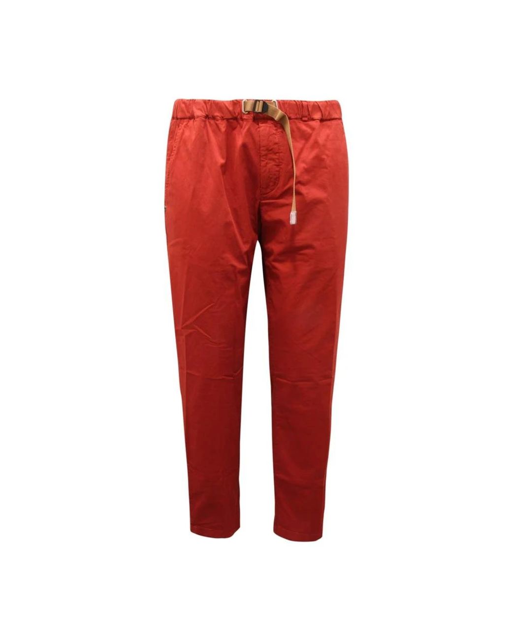White Sand Red Slim-Fit Trousers for men