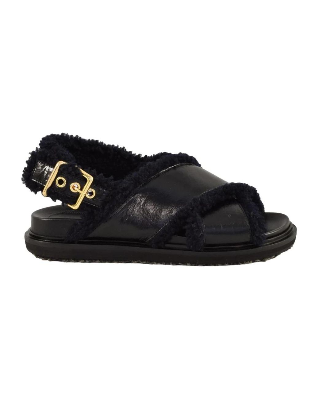 Marni Black Flat Sandals