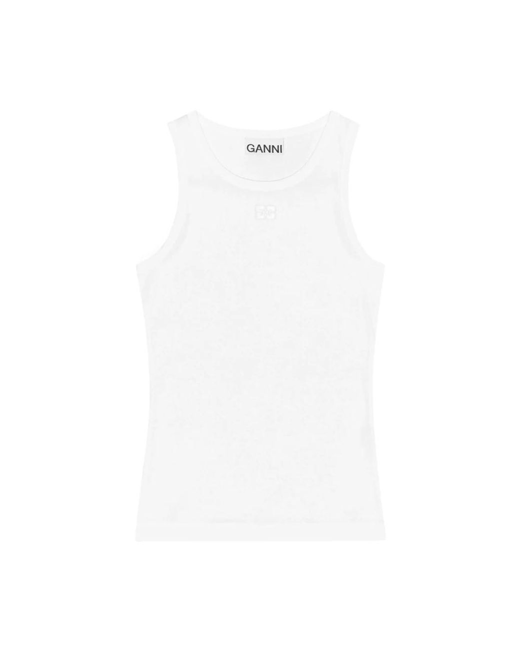 Ganni White Sleeveless Tops