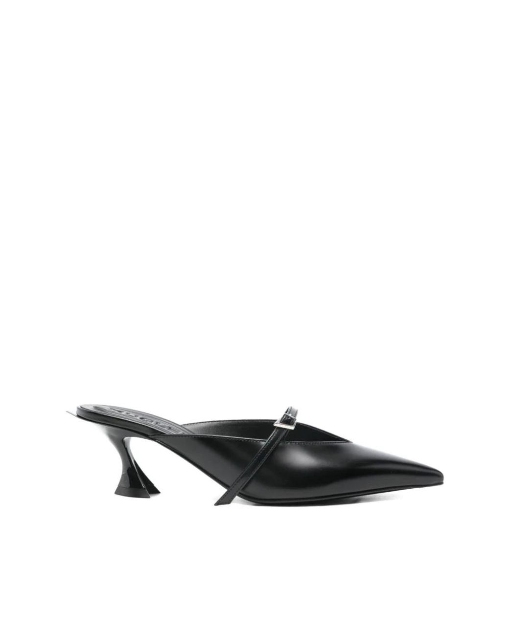 Mugler Black Heeled Mules