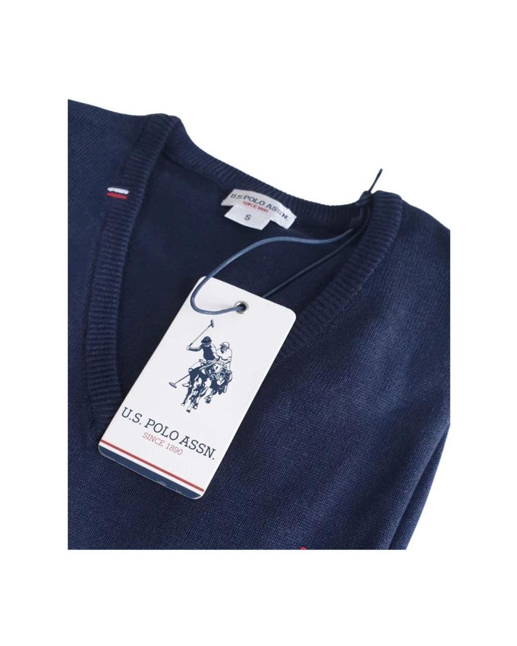 U.S. POLO ASSN. Blue V-Neck Knitwear for men