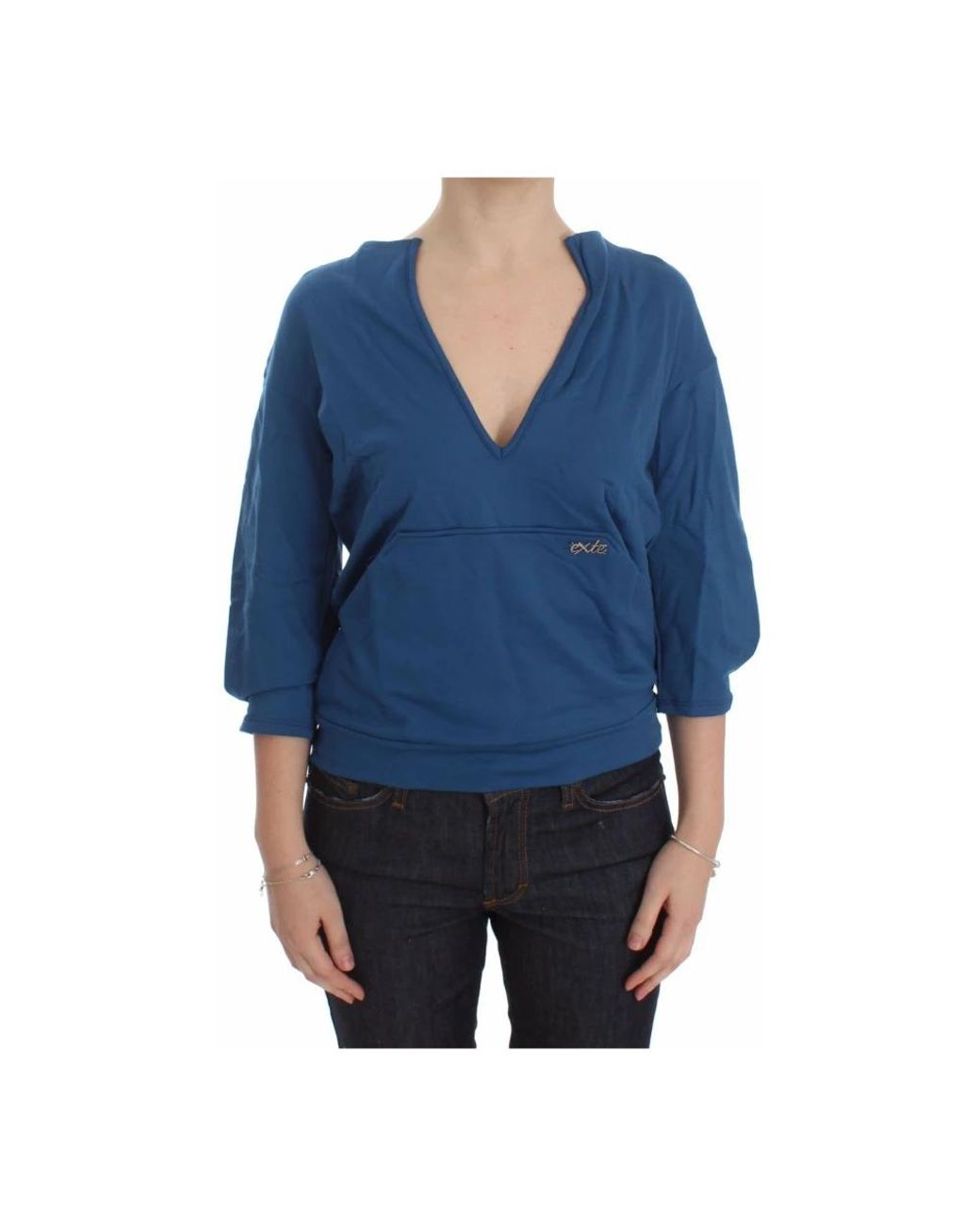 Exte Blue Long Sleeve Tops