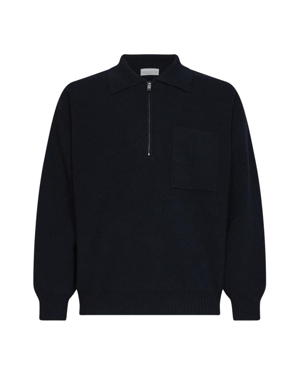 Roberto Collina Zip Polo Comfort in het Blue voor heren