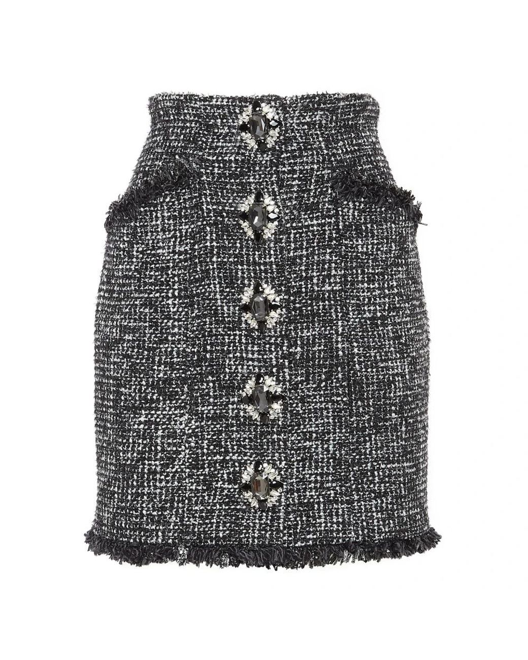Philipp Plein Rokken ,Zwart ,Tweed Tweed Rok in het Gray