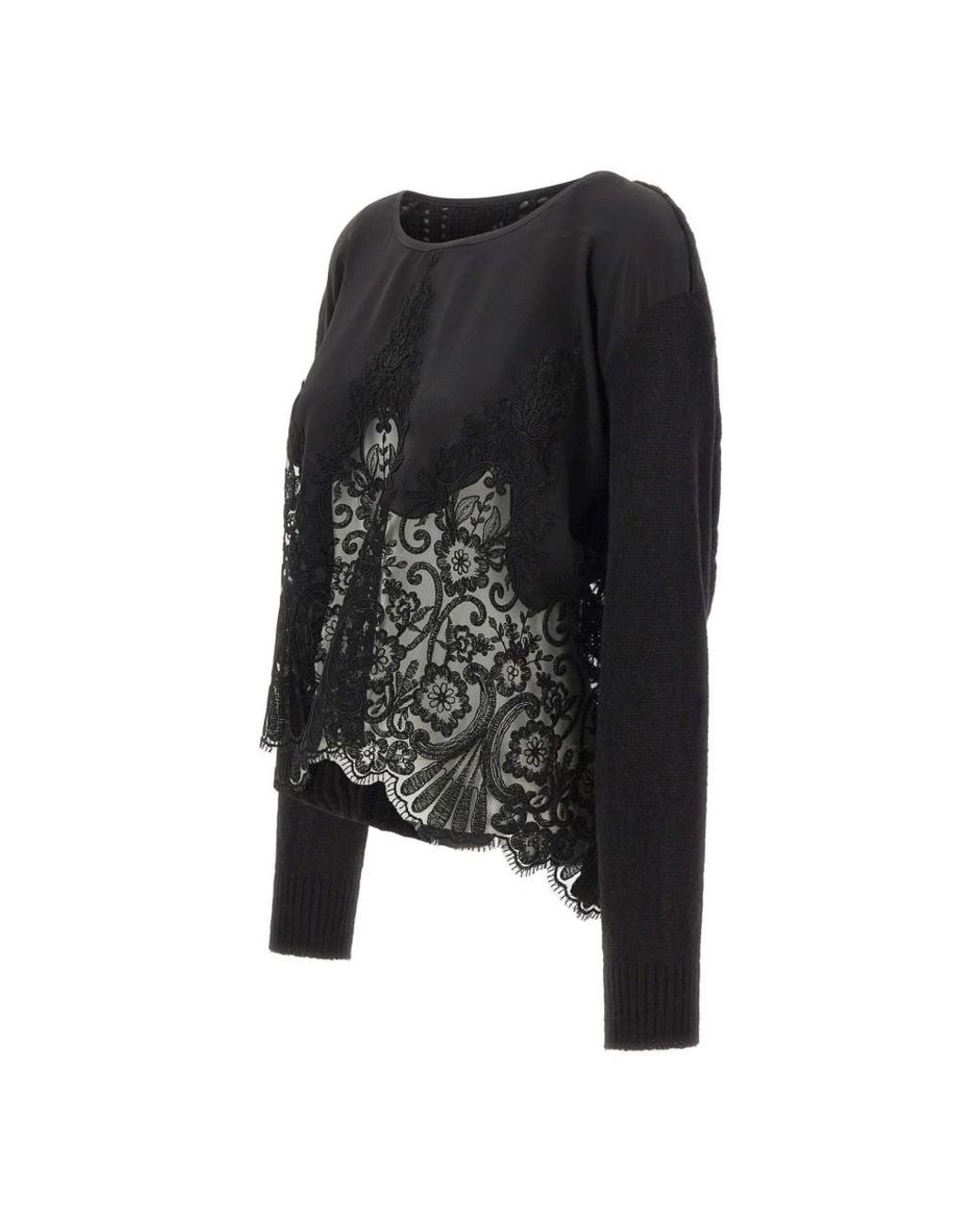 Maurizio Mykonos Black Round-Neck Knitwear