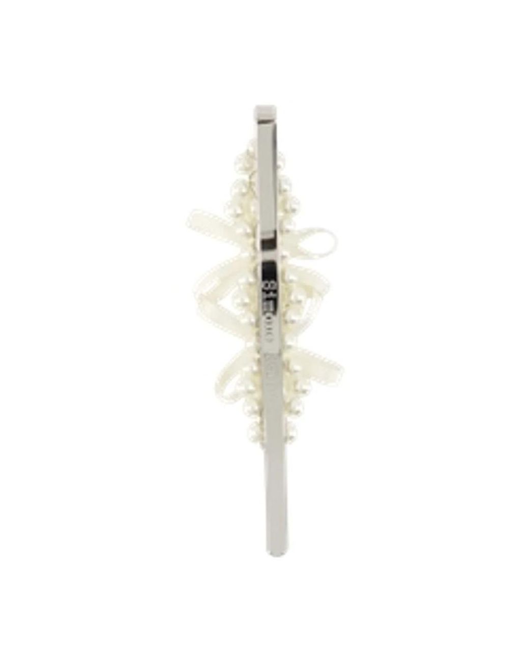 Simone Rocha White Perlen Schleifen Haarklammer